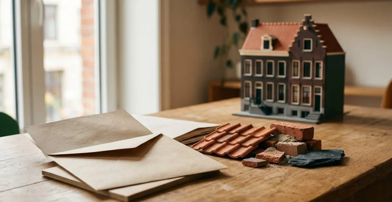 Concept de réduction fiscale pour l'habitation en Wallonie avec documents administratifs et architecture belge
