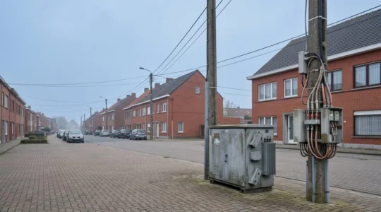 Infrastructure de distribution électrique dans une commune belge