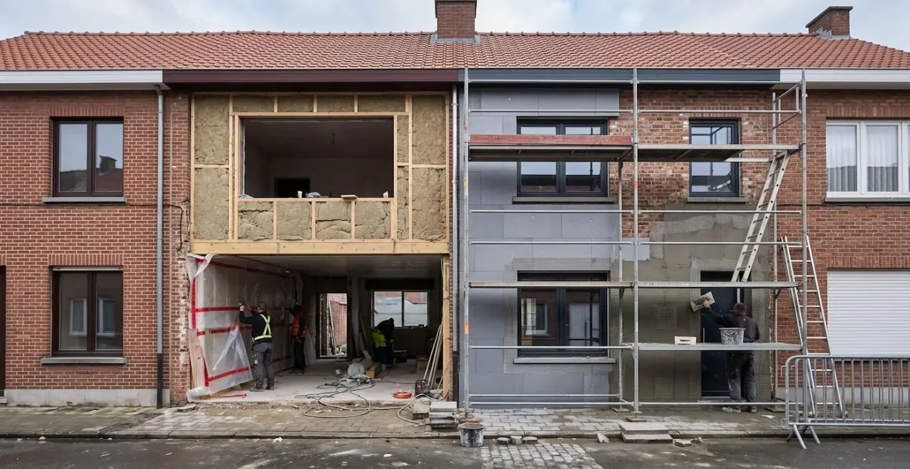 Comparaison visuelle isolation thermique intérieure et extérieure pour maison en rénovation