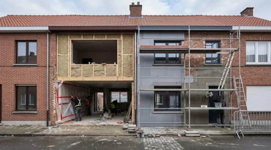 Comparaison visuelle isolation thermique intérieure et extérieure pour maison en rénovation