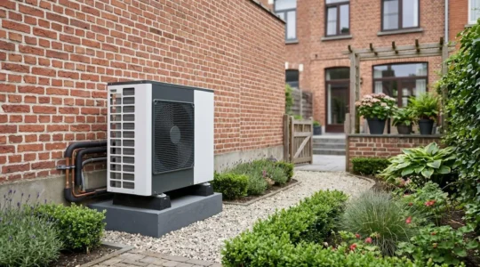 Installation d'une pompe à chaleur moderne dans une maison belge rénovée avec radiateurs existants