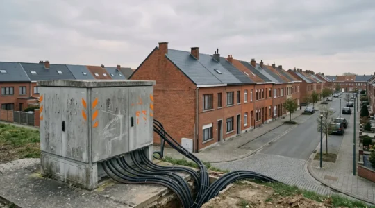 Installation technique de distribution électrique symbolisant le monopole des gestionnaires de réseau en Belgique