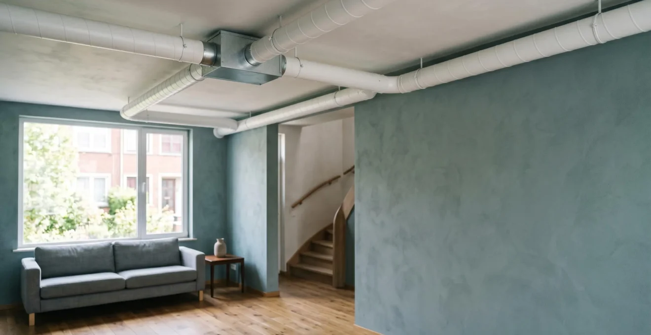 Système de ventilation double flux moderne installé dans une maison en rénovation en Belgique